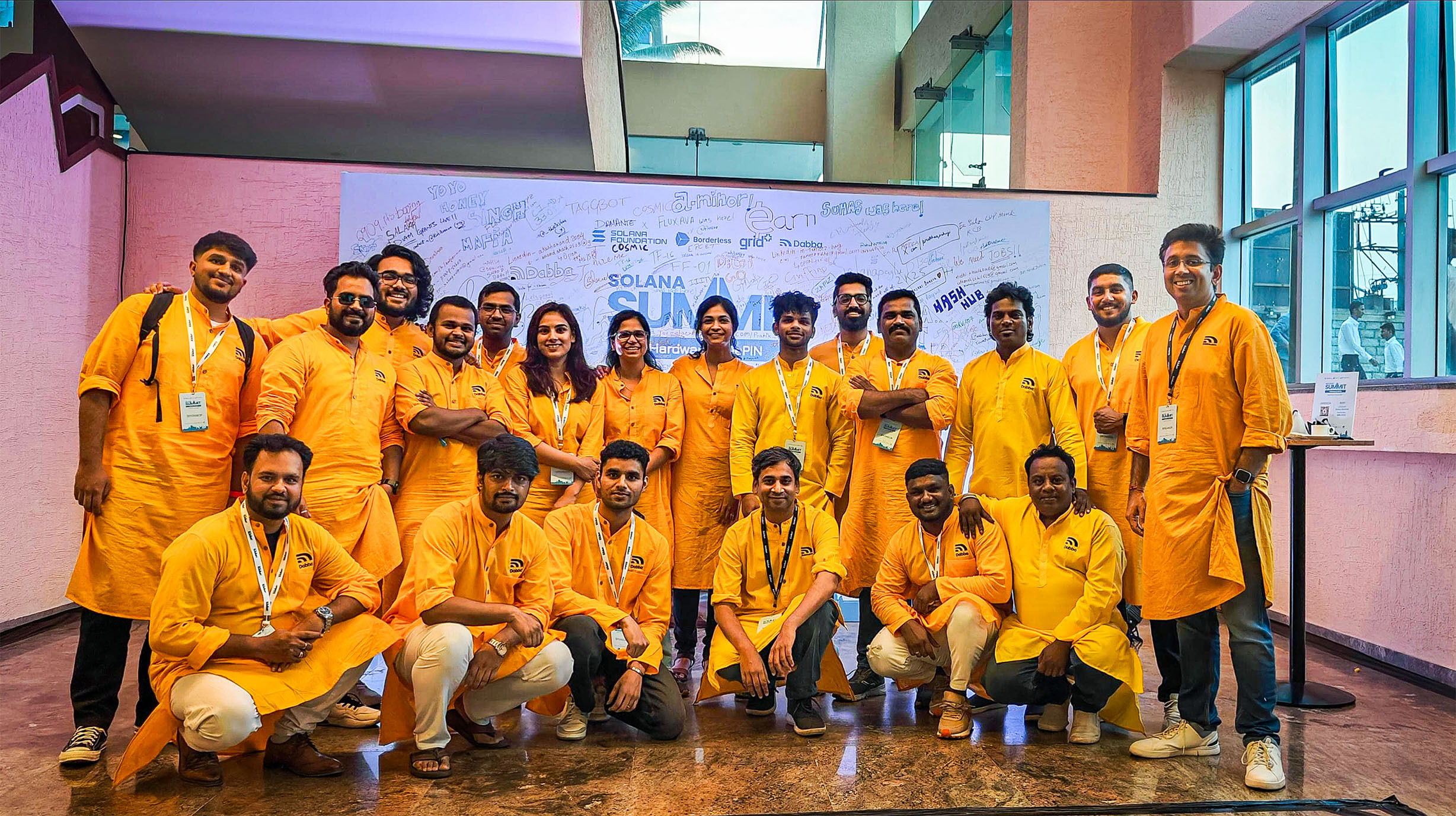 The Dabba team in matching kurtas at Solana Summit, India